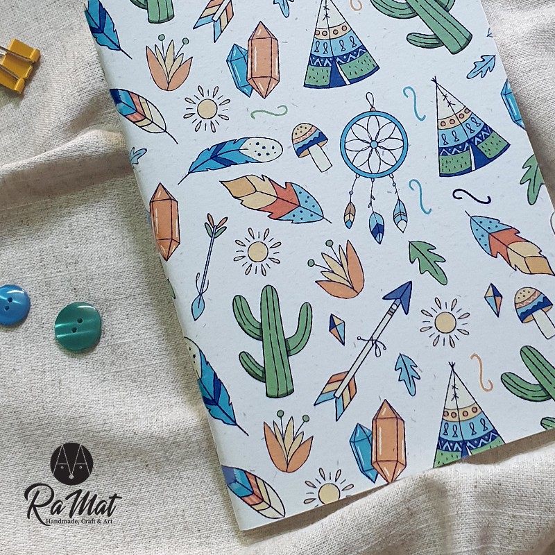 [HCM]Sổ Tay Hình Hoạ Tiết Boho Size A5 A6