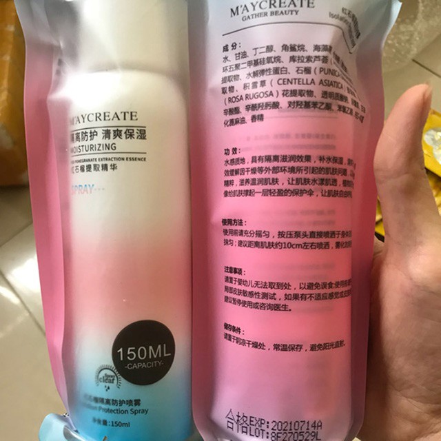[GIẢM 5% ĐƠN 129K][HCM][Lấy mã giảm thêm 30%]Xịt Chống Nắng Maycreate Chính Hãng