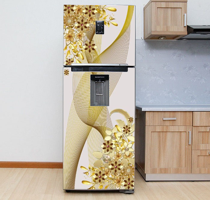 [HCM]Decal dán trang trí tủ lạnh cao cấp - Hoa Ngọc