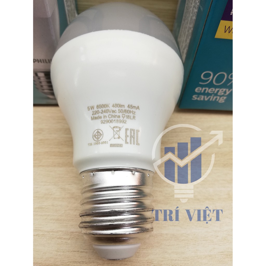 Bóng Đèn Ledbulb Philips 3W - 5W - 9W Đuôi E27 3000K (Ánh sáng vàng) / 6500K (Ánh sáng trắng)