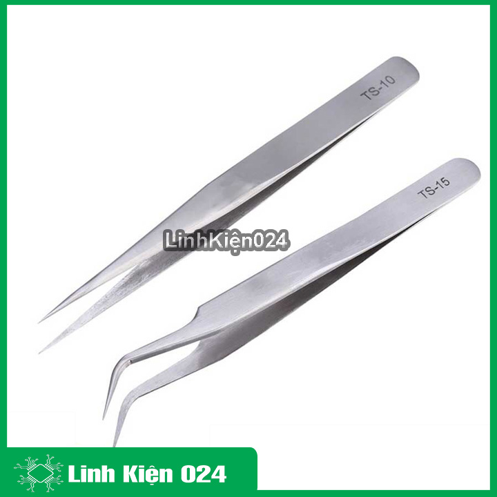 Bộ 2 nhíp gắp linh kiện điện tử gooi ( 1 cong - 1 thẳng )
