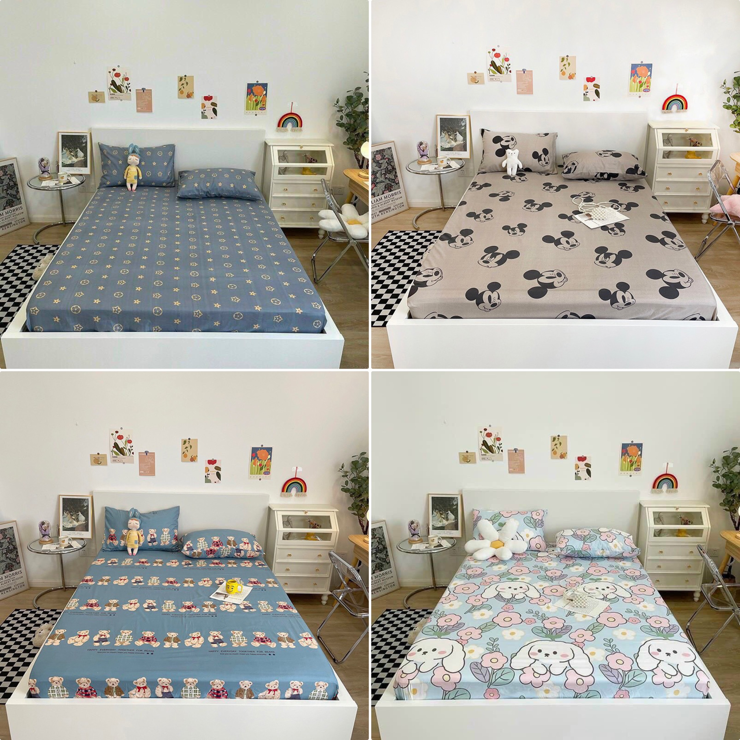 Bộ Ga Gối Cotton Poly NVC Bedding - Nhiều Mẫu Lựa Chọn ( 1 Ga + 2 Vỏ Gối )