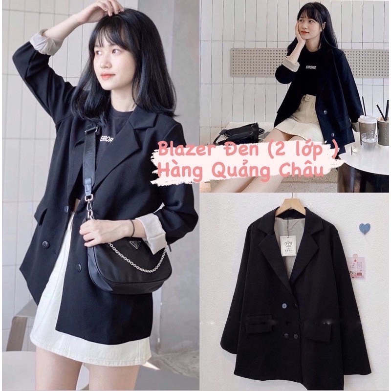 Áo blazer 2 lớp 4 cúc mẫu mới đứng form Áo vest khoác ngoài