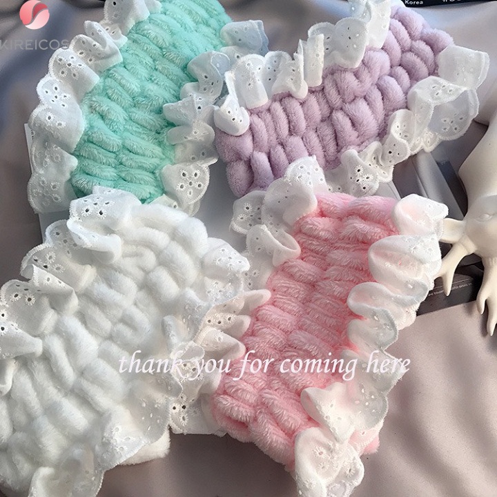 [HCM]Băng Đô Trang Điểm Nơ Viền Ren Dễ Thương