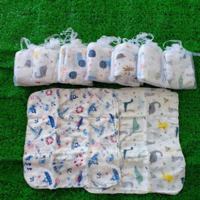 Túi 10 khăn sữa aden sợi tre cho bé