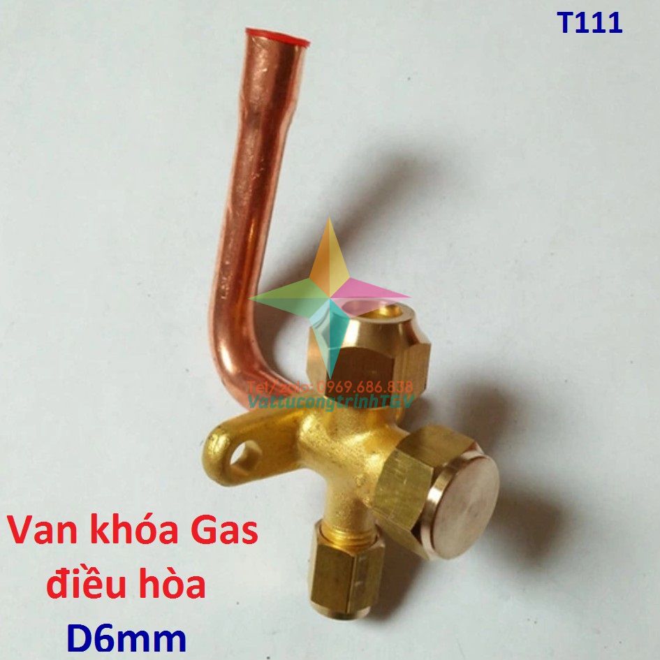 Van khóa Gas cục nóng Điều hòa D6mm