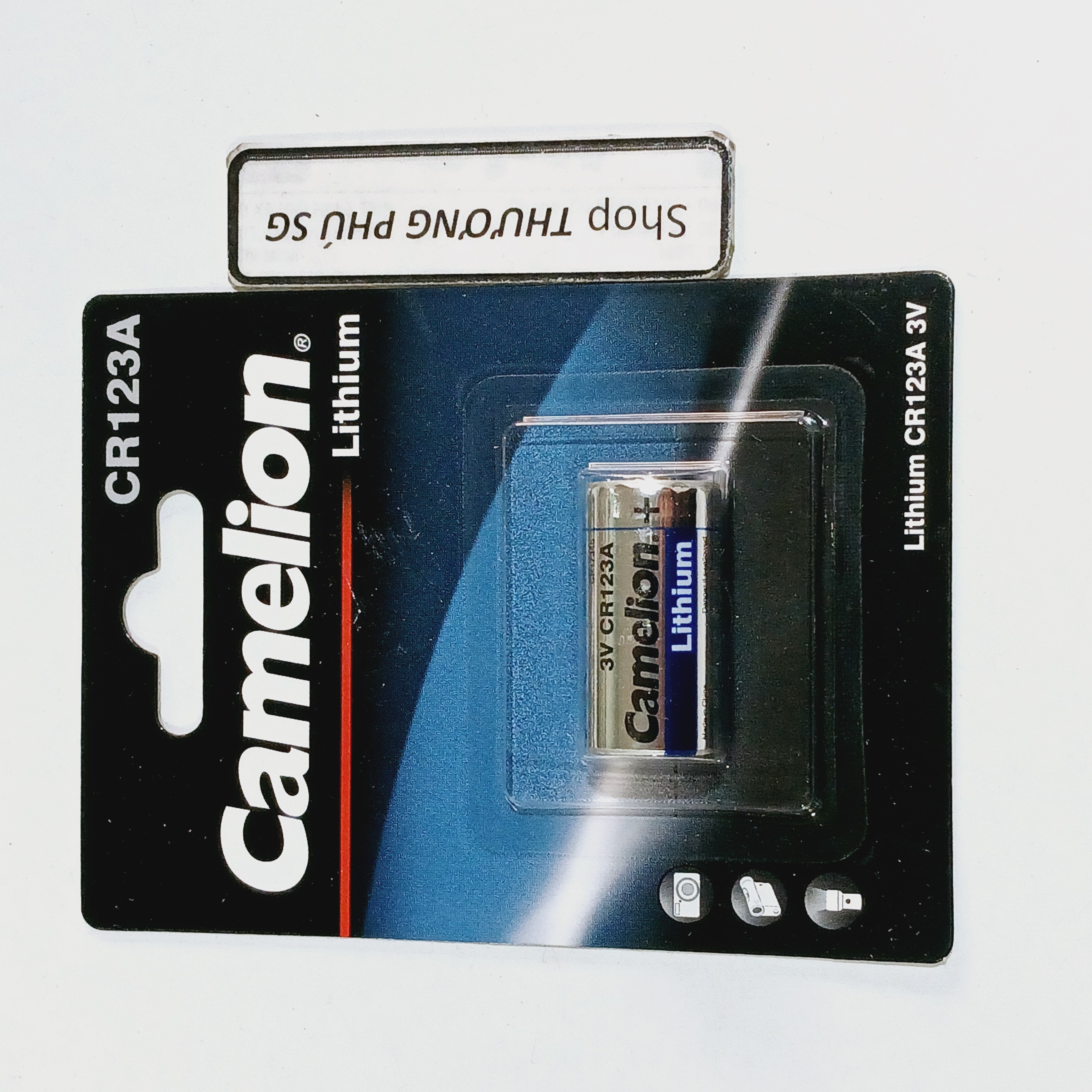 Pin CR123A - 3V (123A): Camelion Lithium Battery Photo / Vĩ 1 Viên