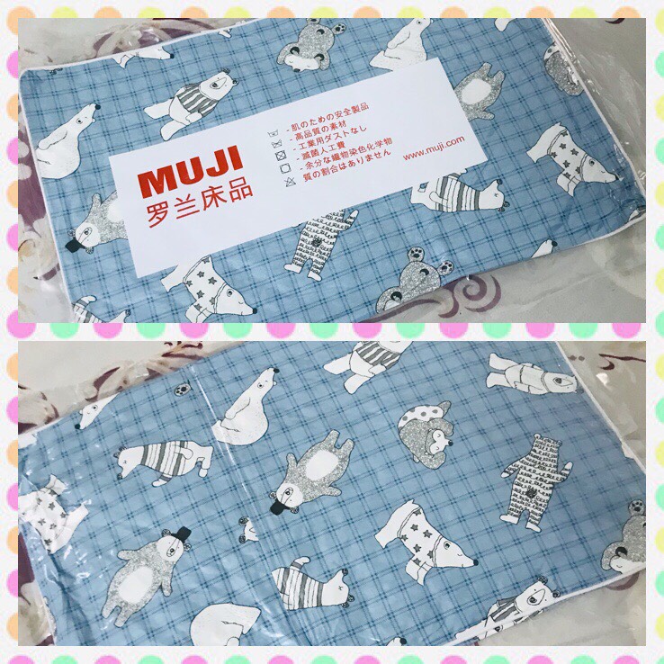 Gối cotton lụa mujji 100% thoáng mát cho trẻ em