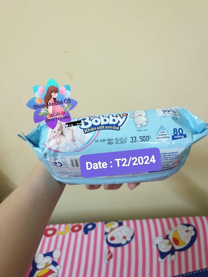 💥KHĂN ƯỚT BOBBY LOẠI 80 TỜ KHÔNG MÙI
