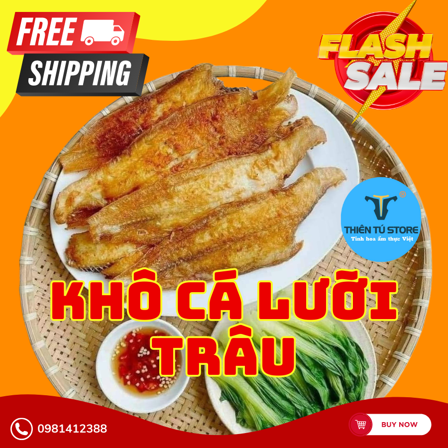 Khô cá lưỡi trâu đặc sản ngon , thịt thơm béo hải sản khô Cà Mau 1kg - Seavina Foods
