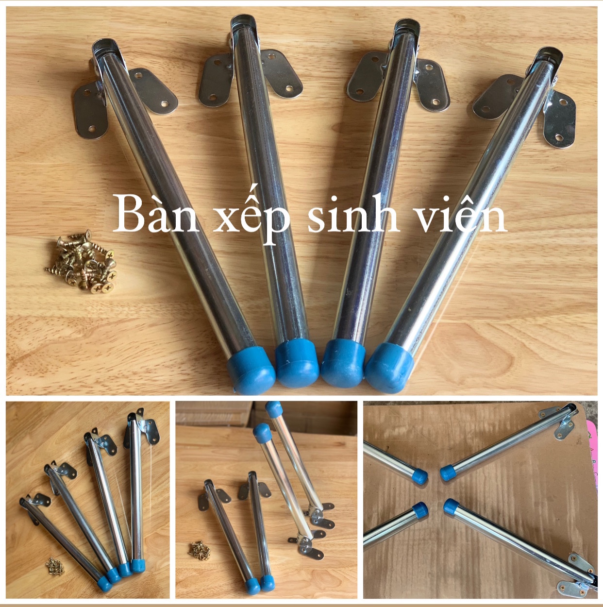 Chân bàn xếp ống cao 28cm ( 1 bộ 4 chân)
