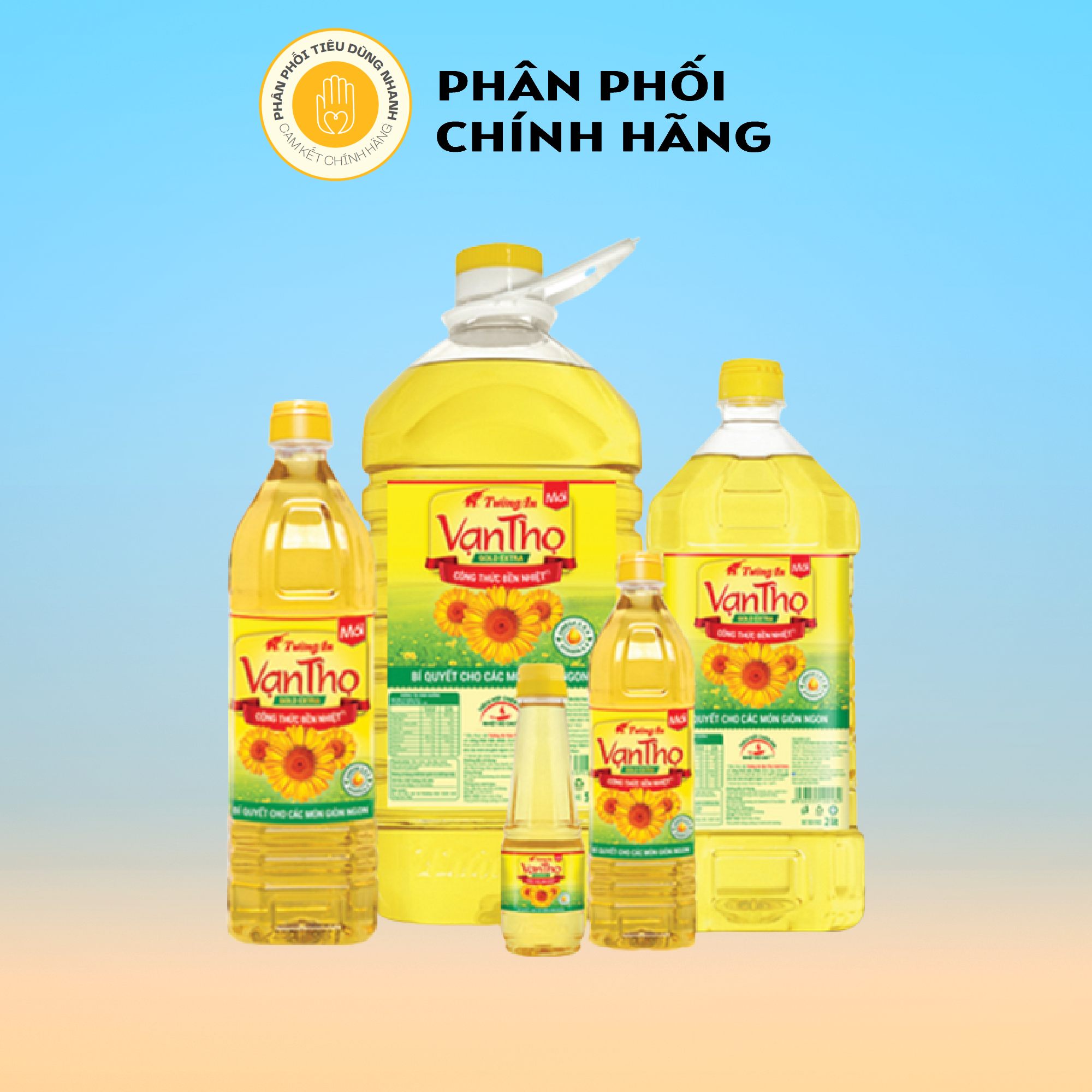 Dầu ăn hoa hướng dương vạn thọ thương hiệu tường an 1-5l
