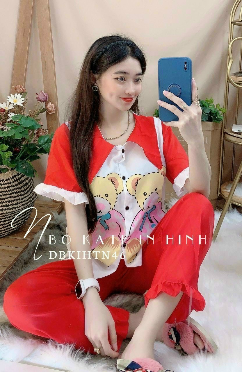 Đồ Bộ Pijama TNQD Nữ Lụa HÀN Đep Form dưới 56kg