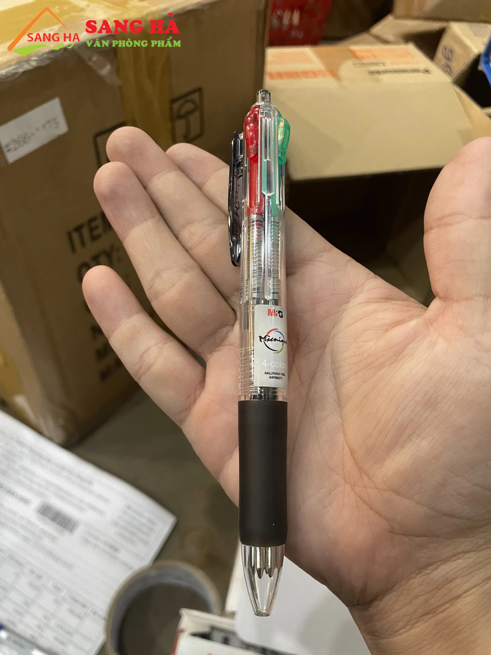 Bút Bi 4 Ngòi M&G 0.7mm ABP80371 Nét to mịn, mực ra đều