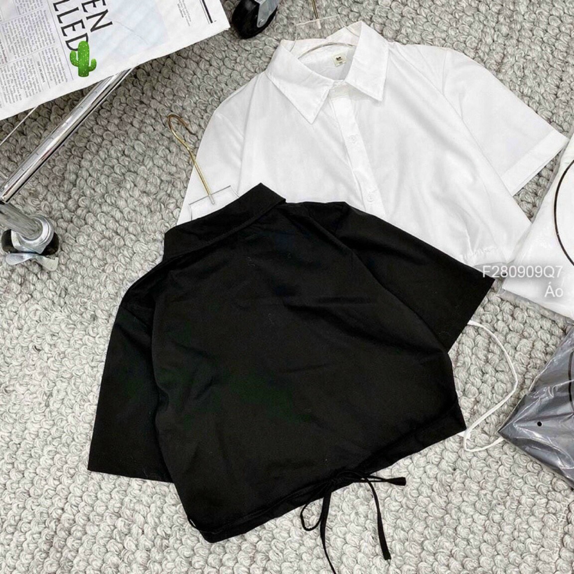 MUA 1 TẶNG 1)Áo Sơ Mi Croptop, Tay Ngắn Kẻ Caro Chất Thô Mềm ,Áo Croptop Cổ  Bẻ Kẻ Caro ,ÁO SƠ MI CROPTOP TAY NGẮN KẺ SỌC CARO THỜI TRANG CHO