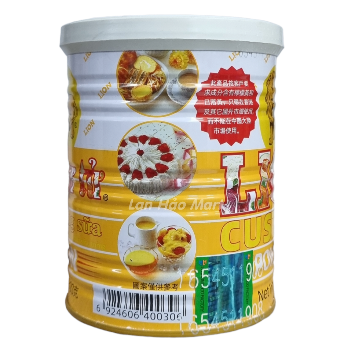 Bột Sư Tử, Bột Trứng Sữa. Bột Lion Custard Powder EUFOOD Lon 300g