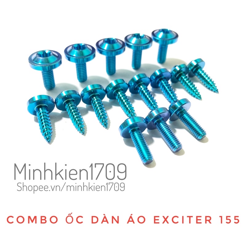 (GR5 XỊN) Combo full ốc titan dàn áo xe Exciter 155 VVA