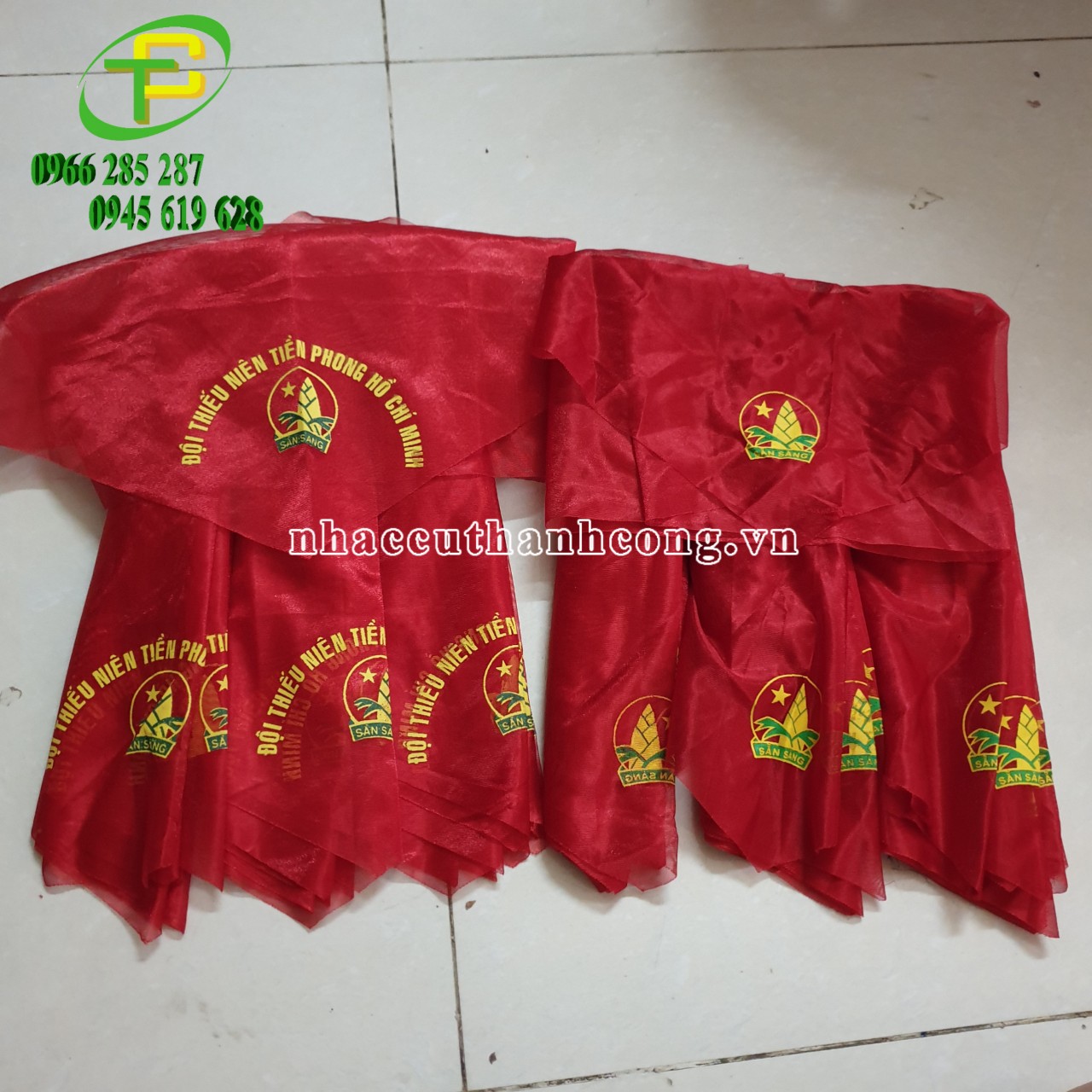 Combo 5 cái Khăn quàng đỏ học sinh có in chữ