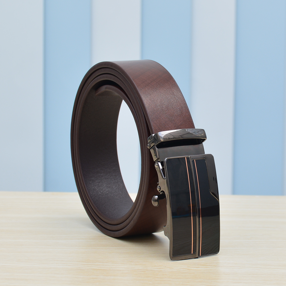 Thắt Lưng Nam Da Bò Shakavn SK513 (nâu đất vân)