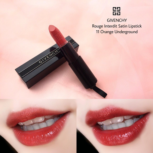 [HCM]Son Givenchy số 11 Rouge Interdit Satin Lipstick Orange Underground
