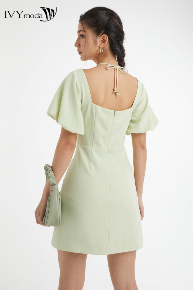 Đầm 2 lớp tay phồng IVY Moda MS 48B9404