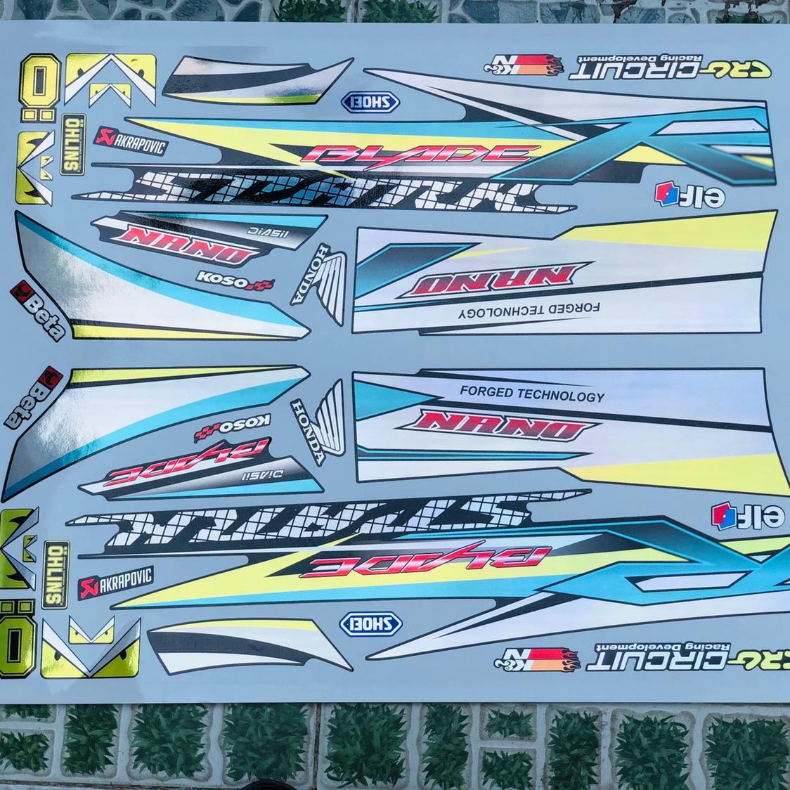 Tem rời honda wave Blade 110 Crom titan 7 màu