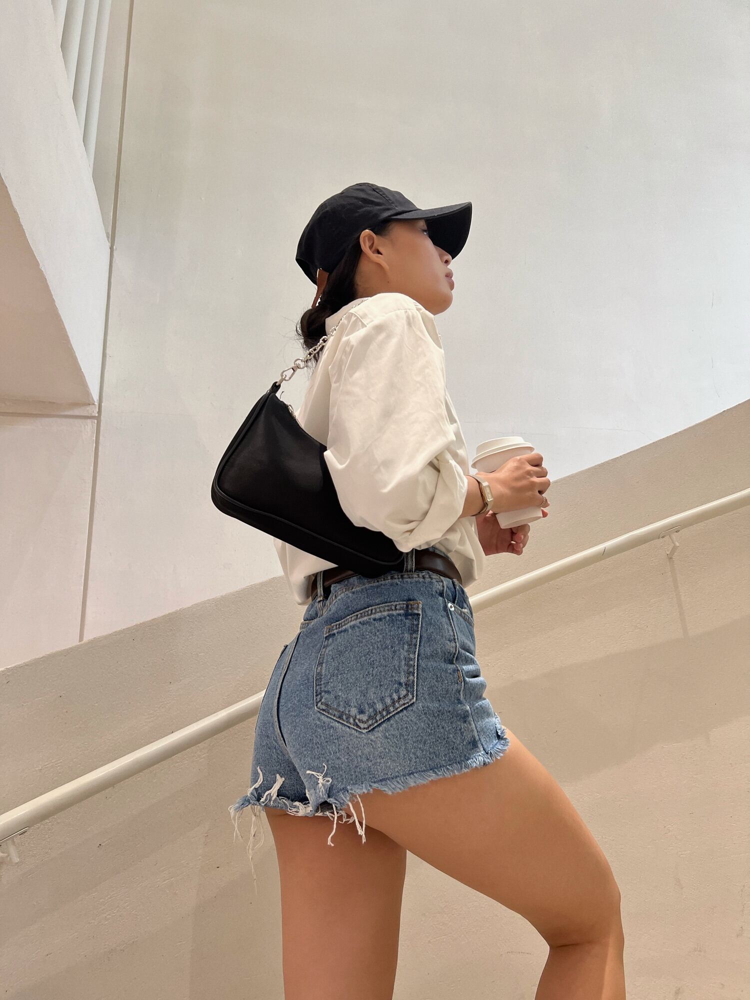 [DELPHINE]_Quần short jeans trơn.