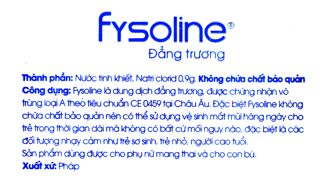 Nước muối sinh lý Fysoline Isotonic 5ml (Hộp 40 ống)