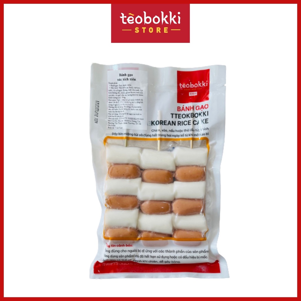 Bánh gạo xúc xích xiên Tèobokki 280g