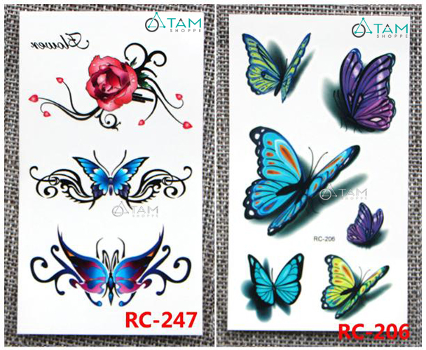 Hình xăm dán Halloween nhiều kiểu (combo 5 tấm)