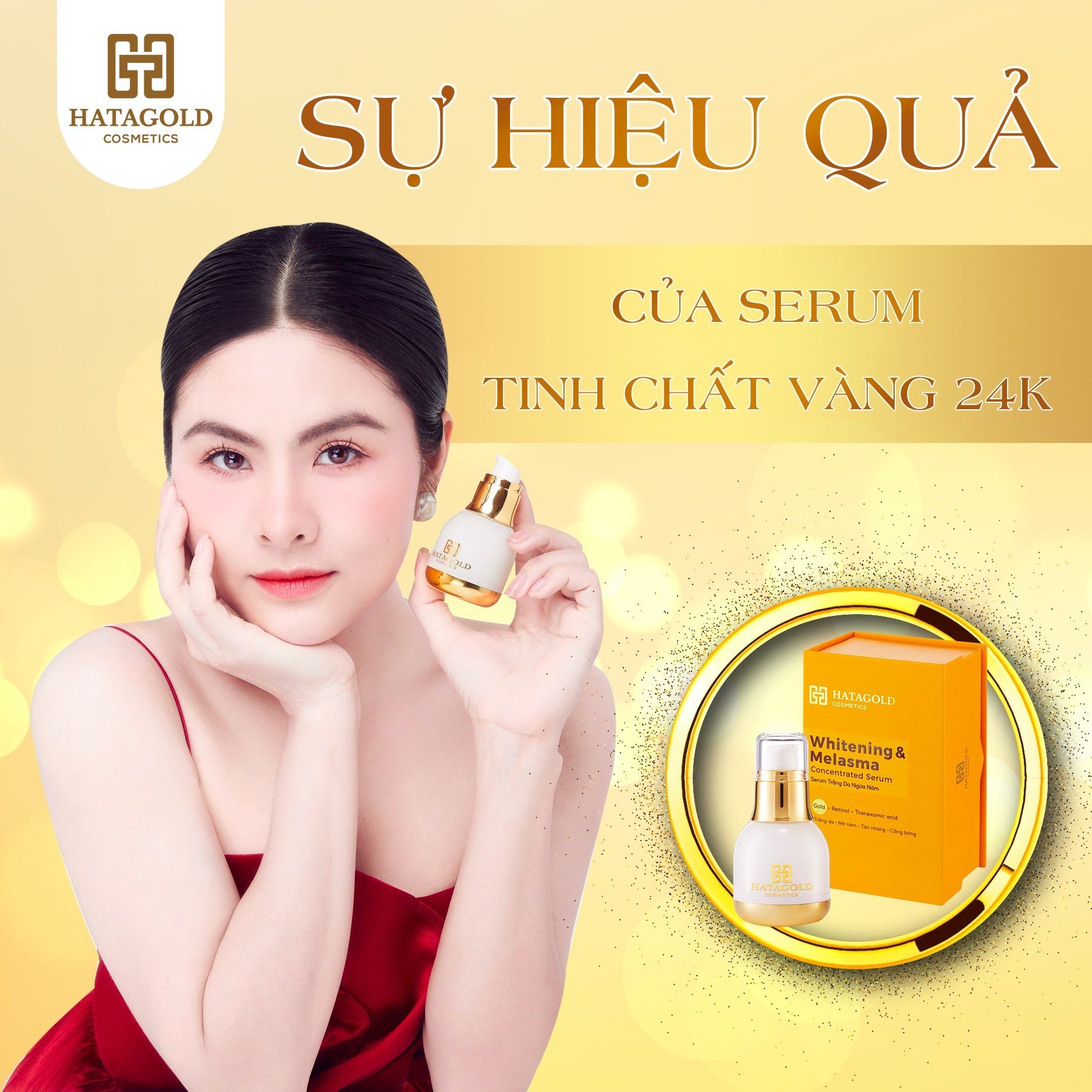 Serum hatagold tinh chất vàng 24k - whitening and melasma concentrated serum - kl:20g