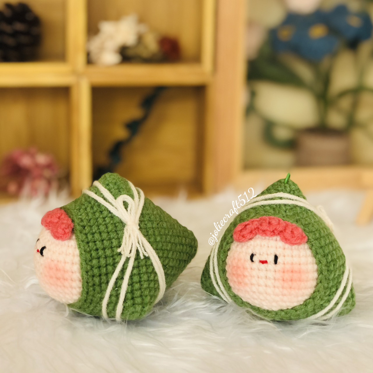 Móc khoá bé bánh ú, bánh giò - đan len thủ công
