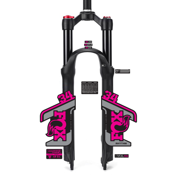 tem decal dán phuộc xe đạp địa hình Fox rhythm 34 2021 | cheetahdecals.com