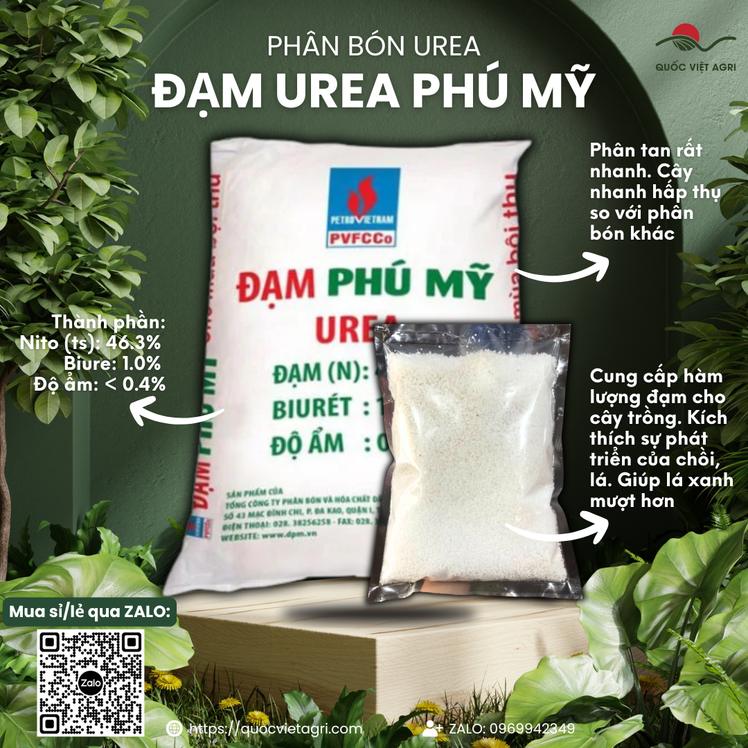 Phân đạm URE PHÚ MỸ (500g - 1KG) - Chuyên Rau Màu Hoa Cây Cảnh
