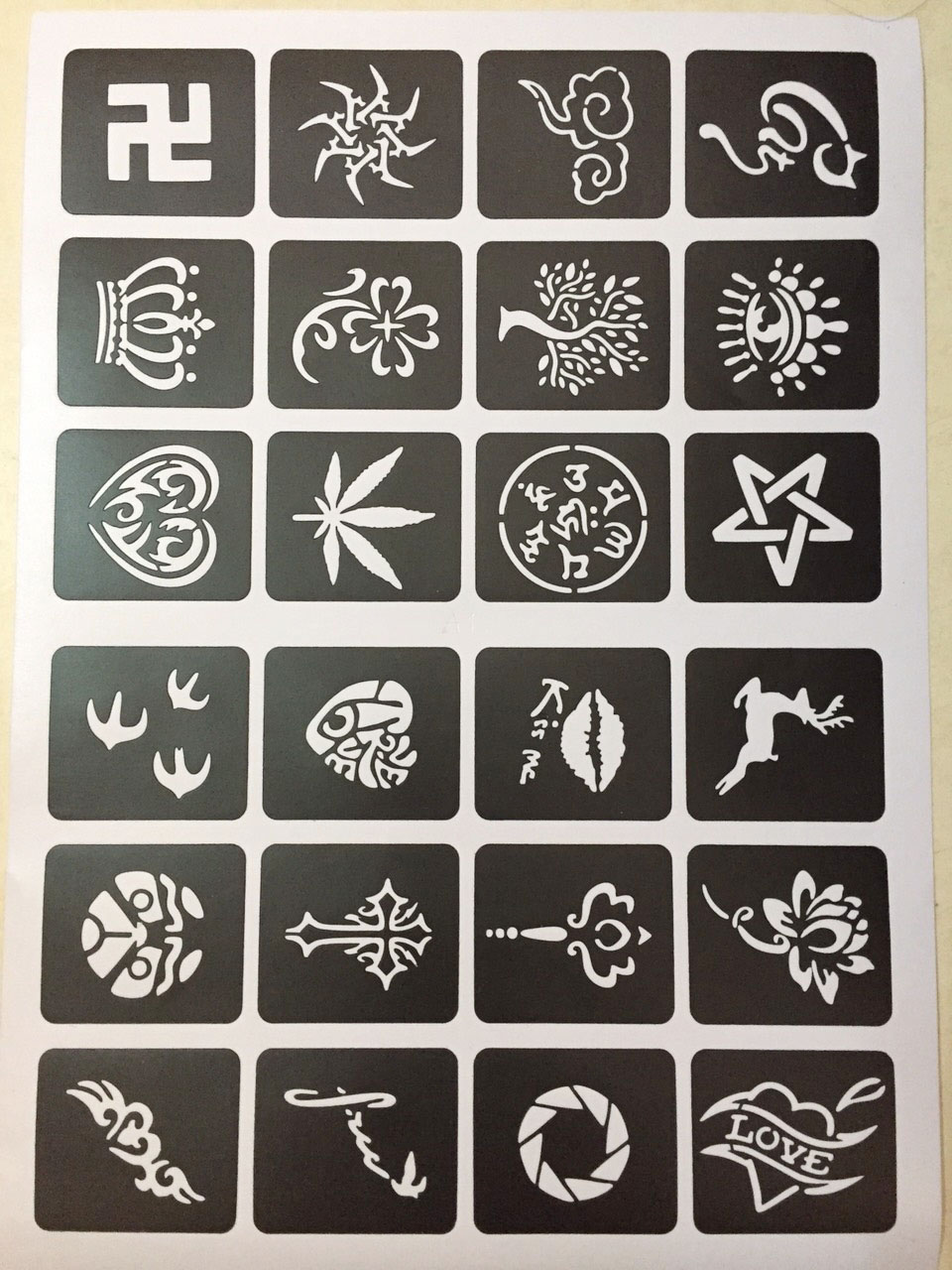 KaoKao | [HCM]Khuôn vẽ hình xăm tattoo hình xăm giả hình xăm henna (1 tờ A4  có nhiều mẫu)