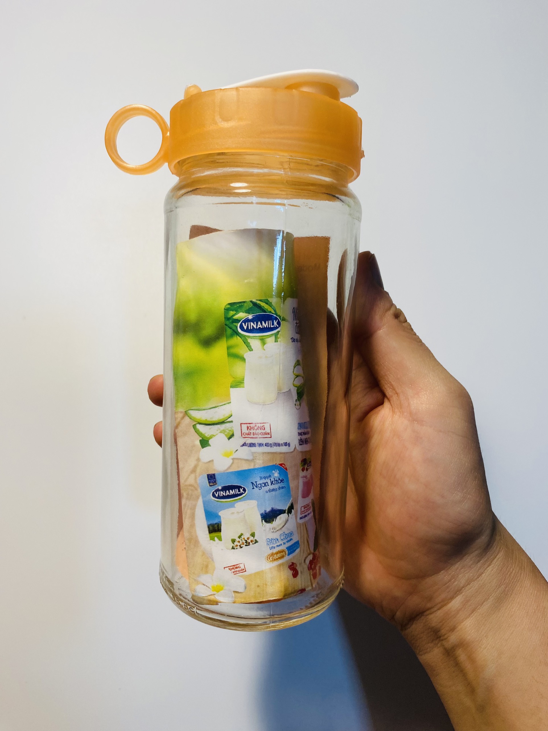 Bình thủy tinh đa năng 350ml (được chọn màu)