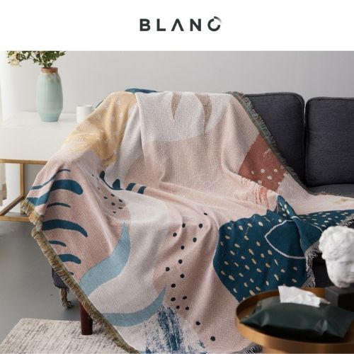 Chăn Phủ Sofa Khăn Phủ Sofa Chăn Phủ Giường Trang Trí Decor Serif BLANC'