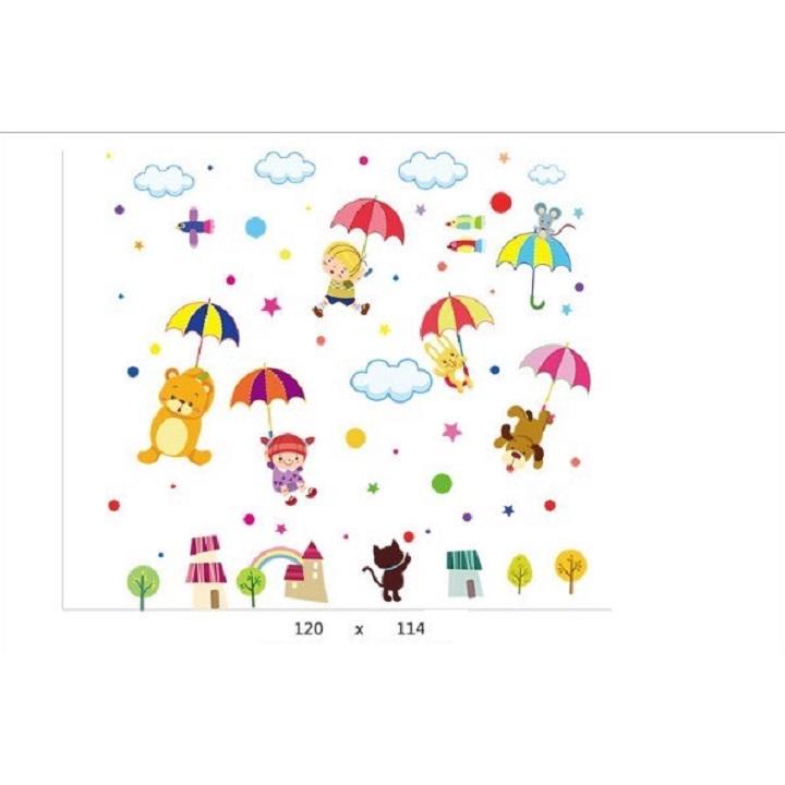 [HCM]Decal dán tường thú thả dù