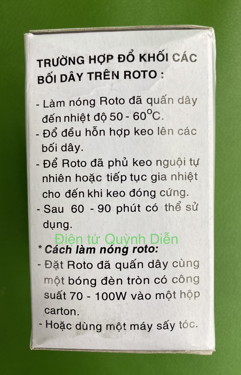 Keo EPOXY (A+B) keo TÂN PHÚ đông cứng rotor - stator