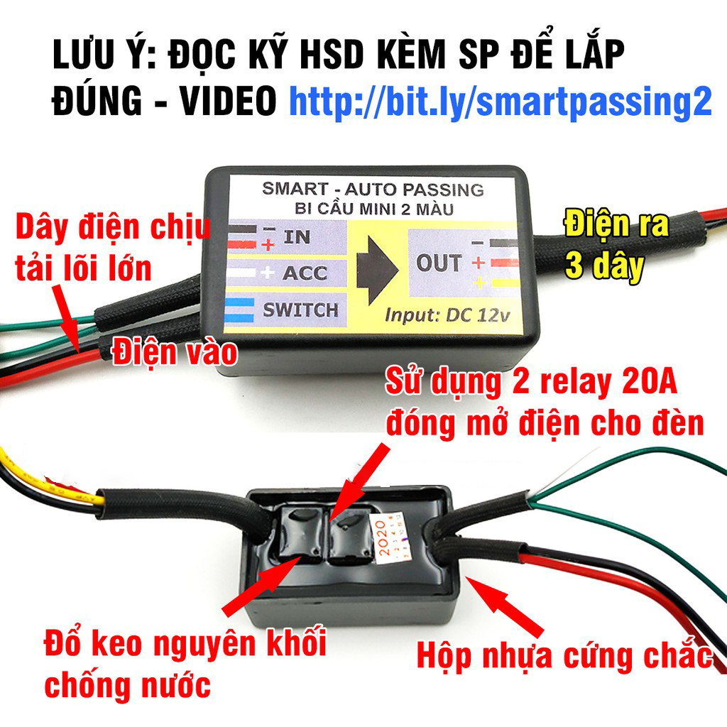 MẠCH PASSING SMART AUTO MẪU MỚI CHO ĐÈN TRỢ SÁNG 2 MÀU