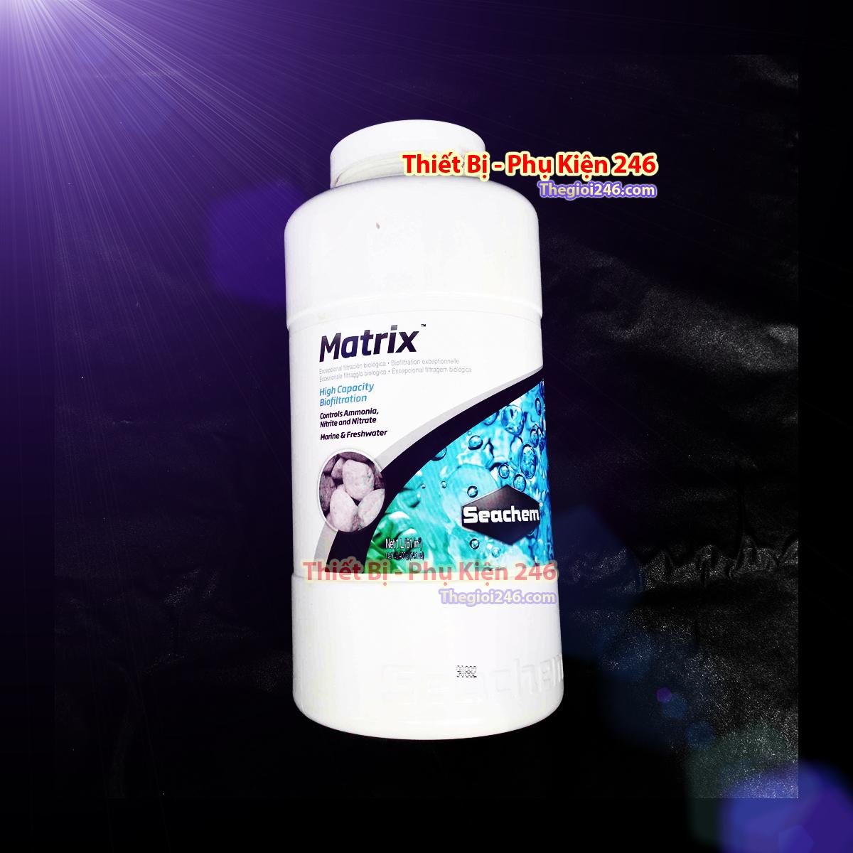 Seachem Matrix lọc nước hồ cá ( Vật lieu lọc cao cấp . Khử Ammonia , Nitrite và Nitrate ) thùng 1L