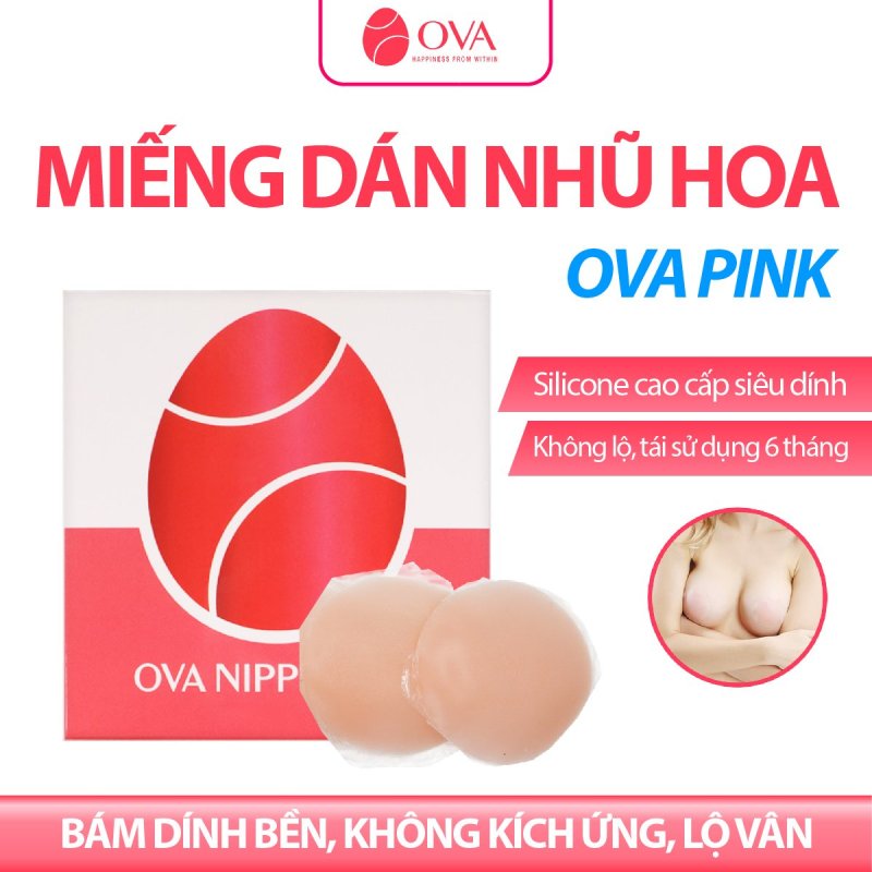 Miếng dán ngực silicon OvaPink Nipple Pad cao cấp  siêu dính, thật như da tự nhiên,che đầu ti, nhũ hoa, tái sử dụng 6 tháng