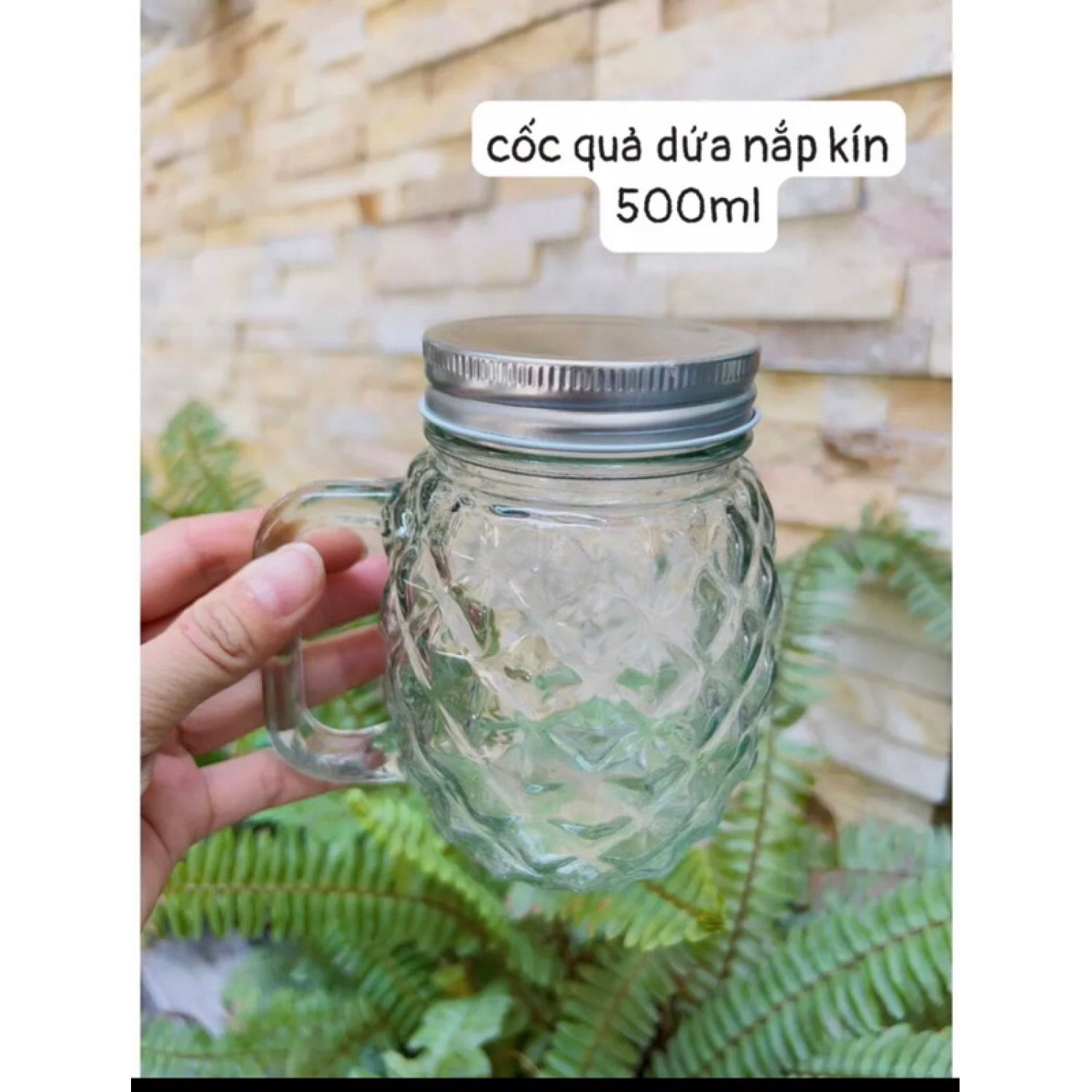 Cốc thuỷ tinh, ly thuỷ tinh hình quả dứa (dung tích 500ml)