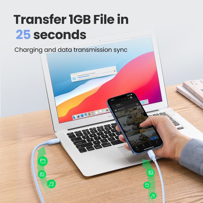 【MFi Certified】UGREEN 1m USB C to Lightning Cable iPhone Lightning Cable PD 20W USB C Lightning Cable Super Soft for iPhone 13 Pro Max 12 11 X 8, iPad(2021), AirPods, MacBook