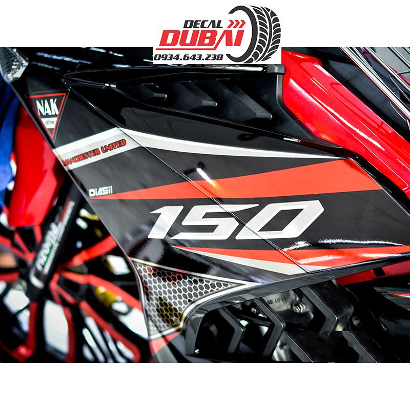 Tem Độ Exciter 150 Đỏ Đen