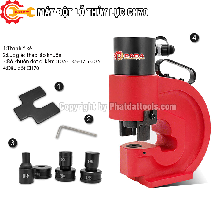 Máy đột thủy lực Ch70-Đột thanh đồng 12mm