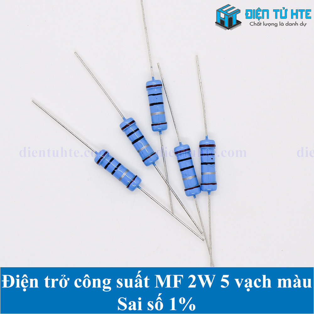 Gói 10 con điện trở mf 1% 2w 5 vạch màu 1r-470r