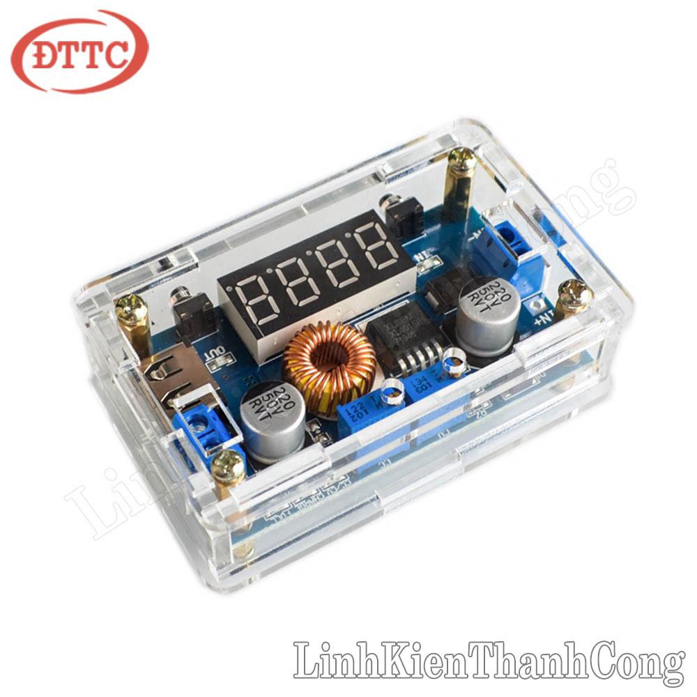 Mạch Hạ Áp DC-DC Buck 5A XL4015 + Vỏ Nhựa Mica