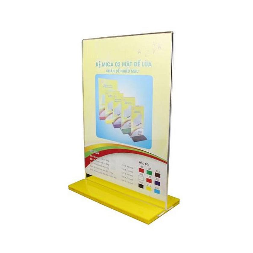 [HCM]Kệ mica 2 mặt A4 đứng - đế lùa nhiều màu E06 kích thước 21x30 cm