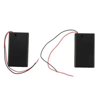 2 Pcs 3 x AAA 4.5V Battery Holder Case Box Wired ON/OFF Switch w Cover